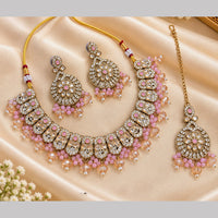 NAFJ Glamorous Crystal Stone And Beads Necklace Set