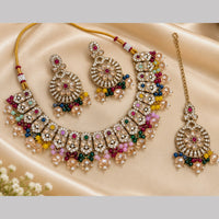 NAFJ Glamorous Crystal Stone And Beads Necklace Set