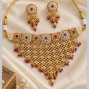 NAFJ Elegant Gold Plated Crystal Stone Beads Necklace Set