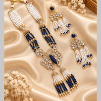 NAFJ Graceful Polki Kundan Stone And Pearl Necklace Set