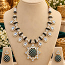 NAFJ Graceful Polki Kundan Stone And Beads Necklace Set