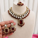 Charbhuja Art Heritage Pota Stone And Kundan Stone Beads Necklace Set