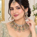 Charbhuja Art Heritage Pota Stone And Kundan Stone Beads Necklace Set