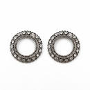 Urthn Oxidised Crystal Circle Stud Earrings(Pack of 6)