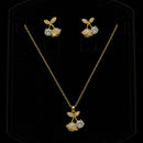 Shipra Gold Elegant Cherry Design Pendant Necklace & Earrings Set