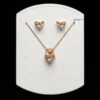 Shipra Gold Stylish Pearl Drop Necklace With Earrings 