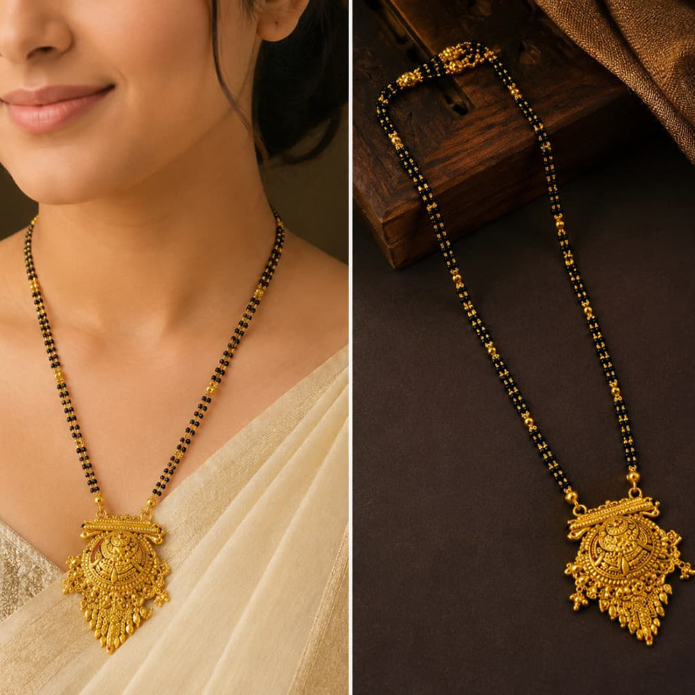 Shipra Gold Designer Black Pearl Manglasutra