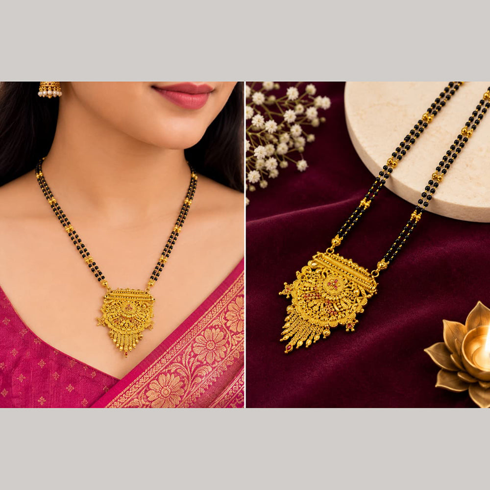 Shipra Gold Designer Black Pearl Manglasutra