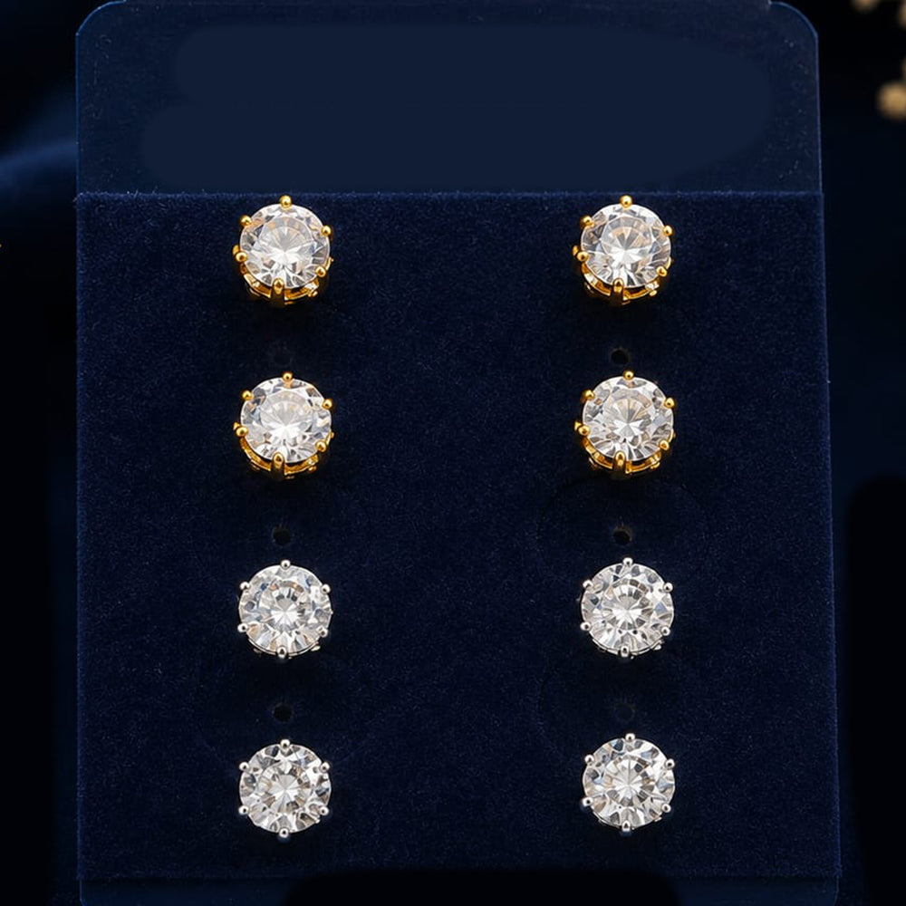 Shipra Gold Sparkling Crystal Stud Earrings for Women