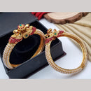 Reet Revaz Gold Plated Pota Stone And Pearl Openable Bangles Set