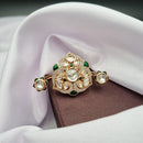 Reet Revaz Gold Plated Polki Kundan Stone And Meenakari Ring