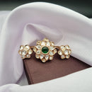 Reet Revaz Gold Plated Polki Kundan Stone Ring