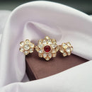 Reet Revaz Gold Plated Polki Kundan Stone Ring