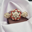 Reet Revaz Gold Plated Polki Kundan Stone And Meenakari Ring