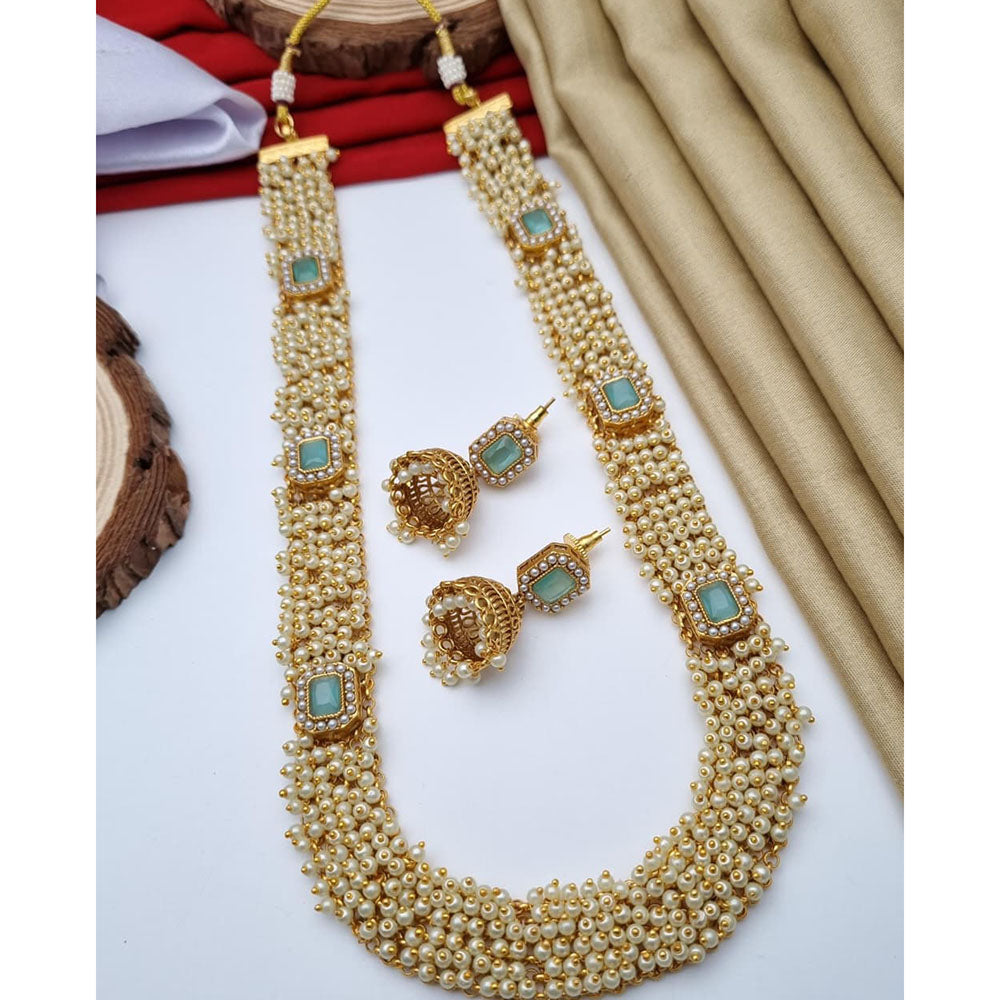 Reet Revaz Rajkumari Look Pota Stone And Pearl Ethnic Glam Long Necklace Set