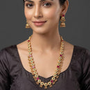 Reet Revaz Rajkumari Look Pota Stone And Pearl Ethnic Glam Long Necklace Set