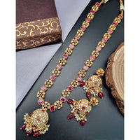 Reet Revaz Rajkumari Look Pota Stone And Pearl Ethnic Glam Long Necklace Set