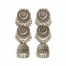 Urthn Stylish Oxidised Jhumka Earrings (Pack Of 6)