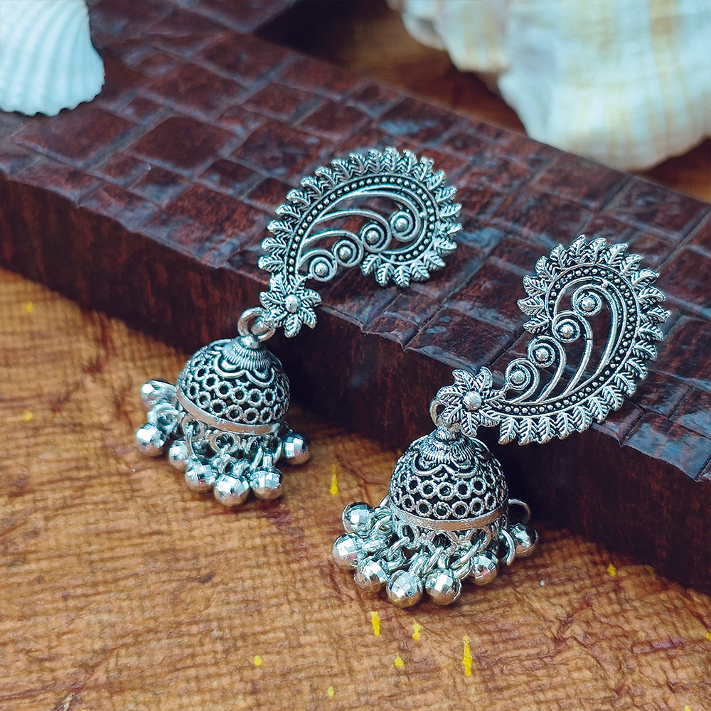 Darshana Jewels  Oxidised Plated Jhumki Earrings - 1320011(Pack of  6)