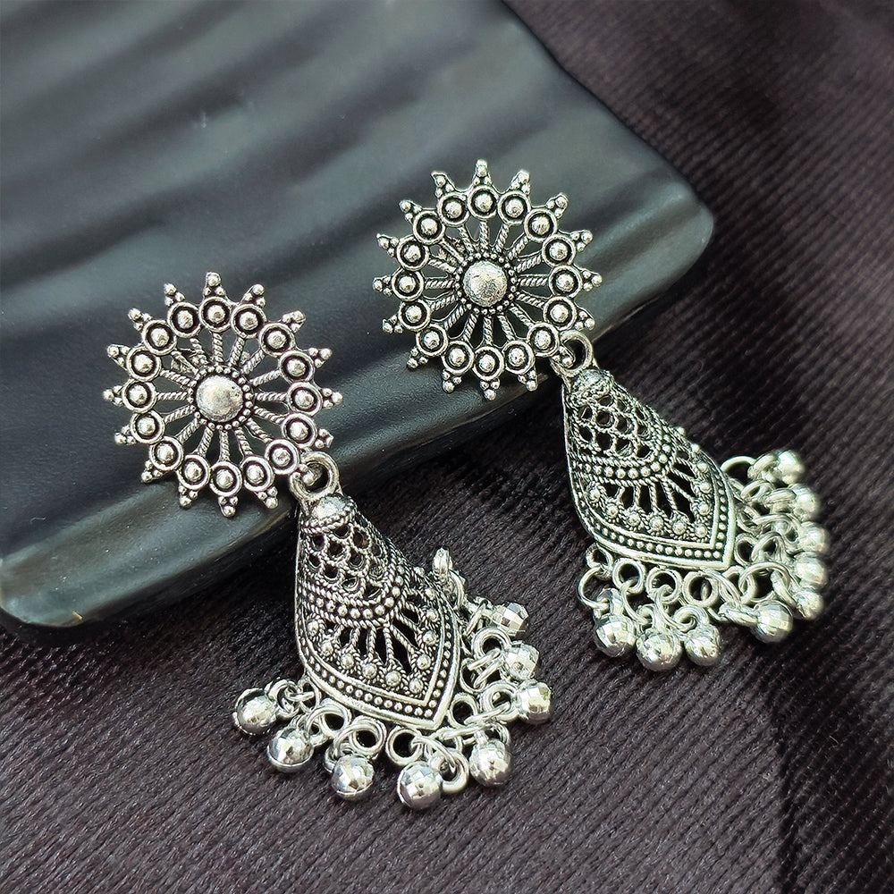Darshana Jewels oxidised Plated Jhumki Earrings
