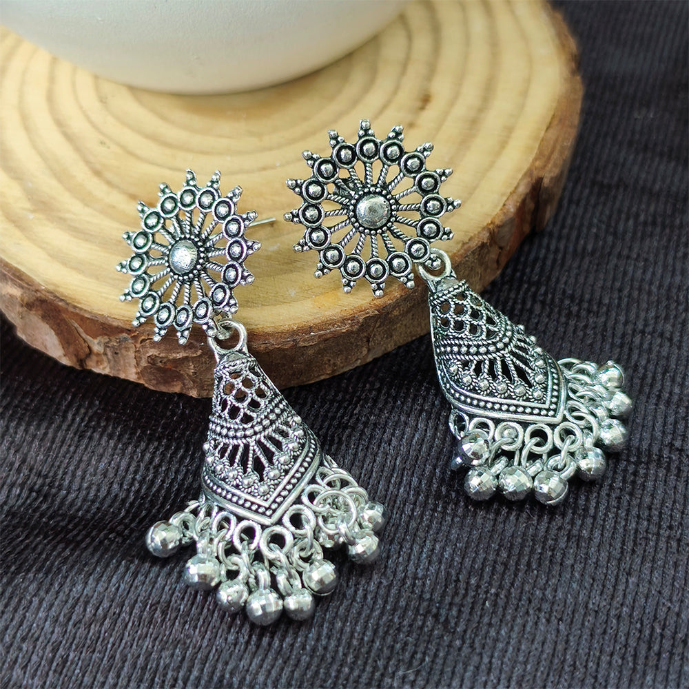Darshana Jewels oxidised Plated Jhumki Earrings