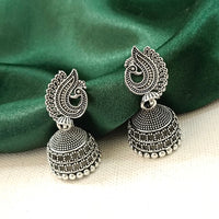 Darshana Jewels  Oxidised Plated Peacock Jhumki Earrings