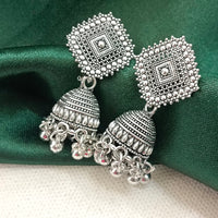 Darshana Jewels  Oxidised Plated Sqaure Jhumki Earrings