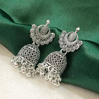 Darshana Jewels  Oxidised Plated Peacock Jhumki Earrings