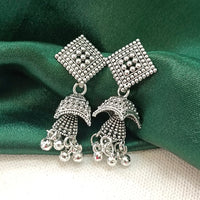 Darshana Jewels  Oxidised Plated Square Jhumki Earrings