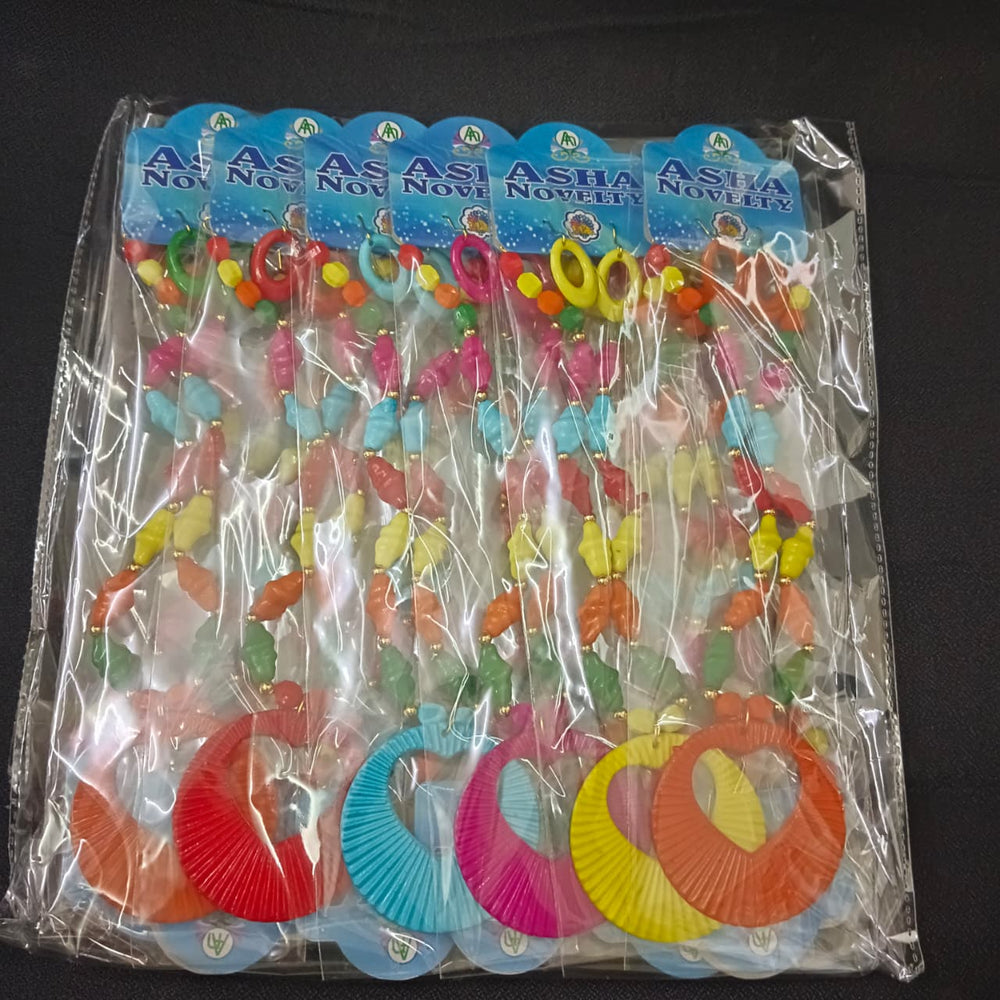 Asha Beads Fancy Colorful Beads Jewellery Necklace Set (Set of 12)