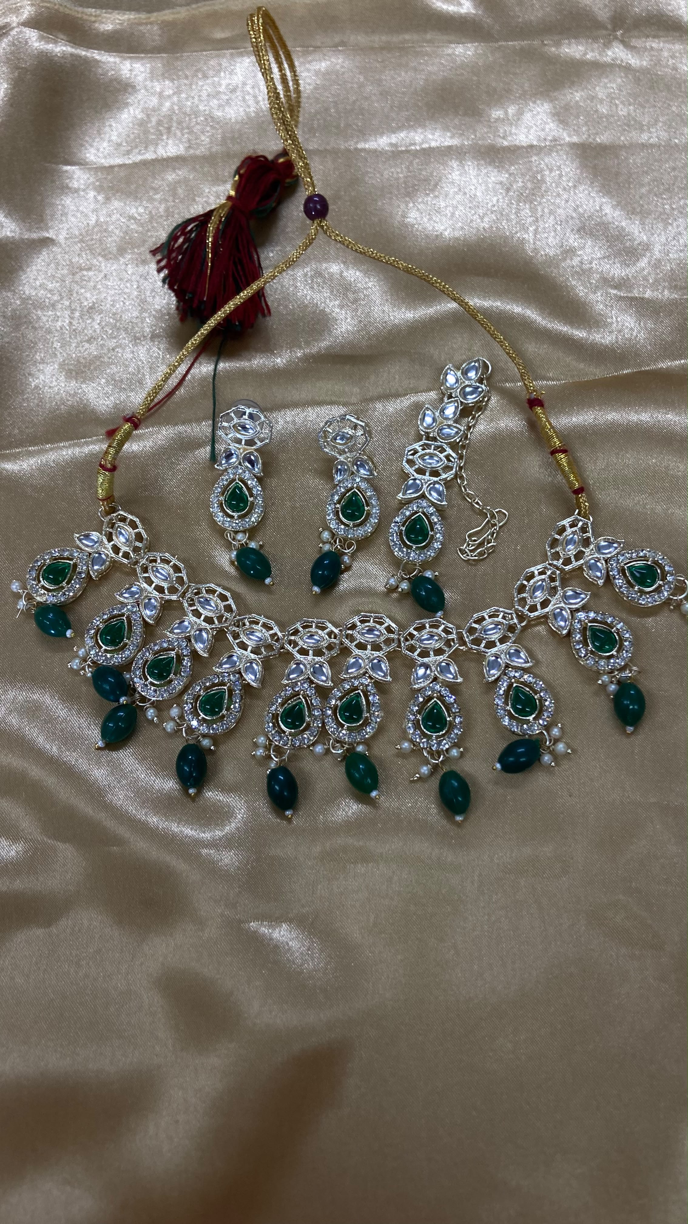 Darshana Jewels Designer Kundan And Austrian Stone Beads Necklace Set