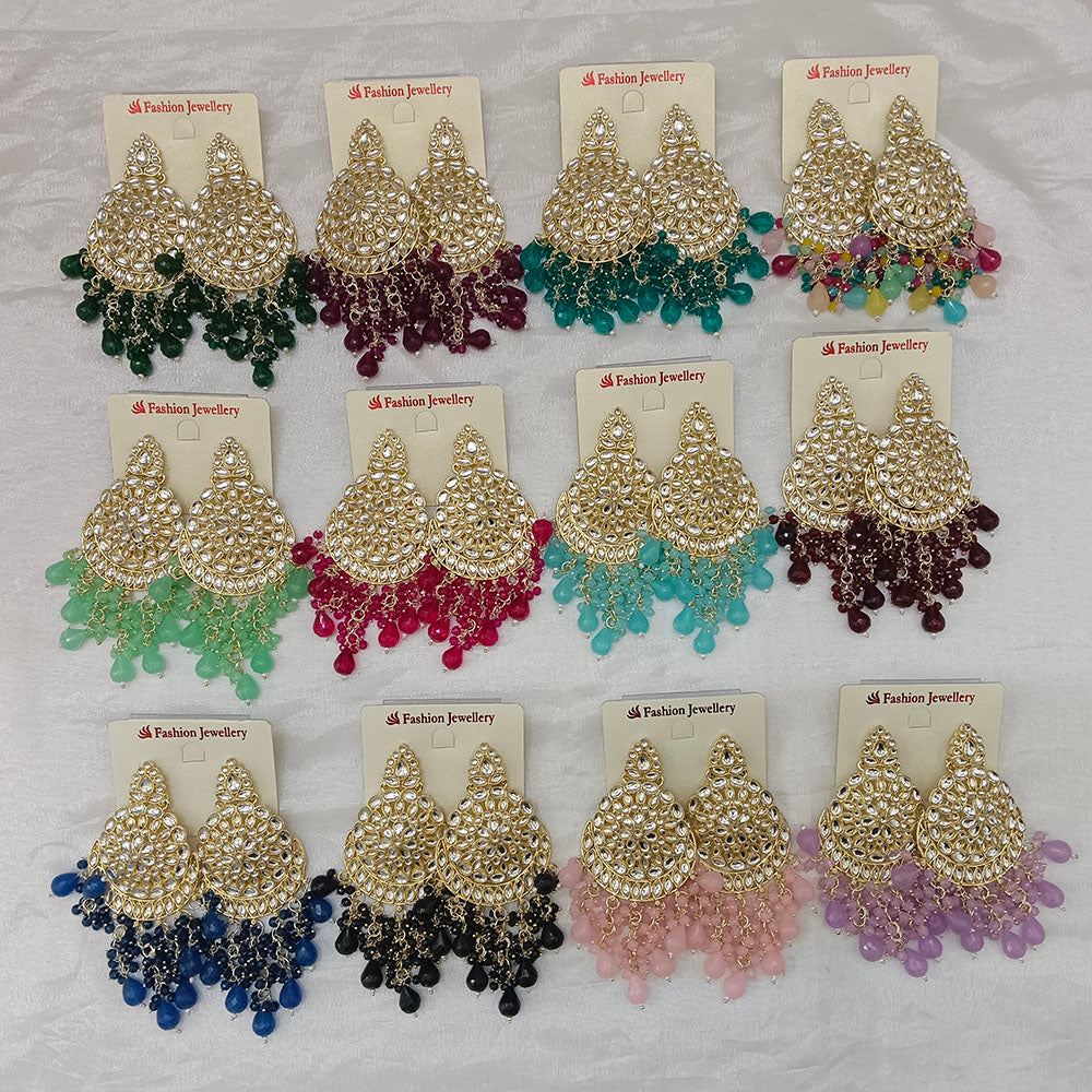 Hania Jewels Luxury Kundan Stone Pearl And Beads Dangler Earrings