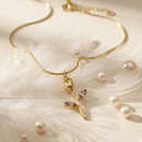 Darshana Jewels Stylish Gold Plated Tulip Flower Chain Pendant