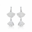 Urthn Stylish Double Flroal Drop Silver Plated Earrings for Women(Pack of 3)