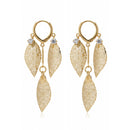 Urthn Stylish Double Leaf Drop Gold Plated Earrings for Women(Pack of 3)