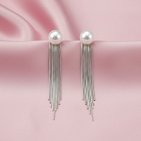 Urthn Luxe Round Pearl Classic Long Party Wear Earrings(Pack of 3)