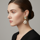 Urthn Gold Plated Crystal Stone & Pearl Classy Earrings (Pack Of 6)
