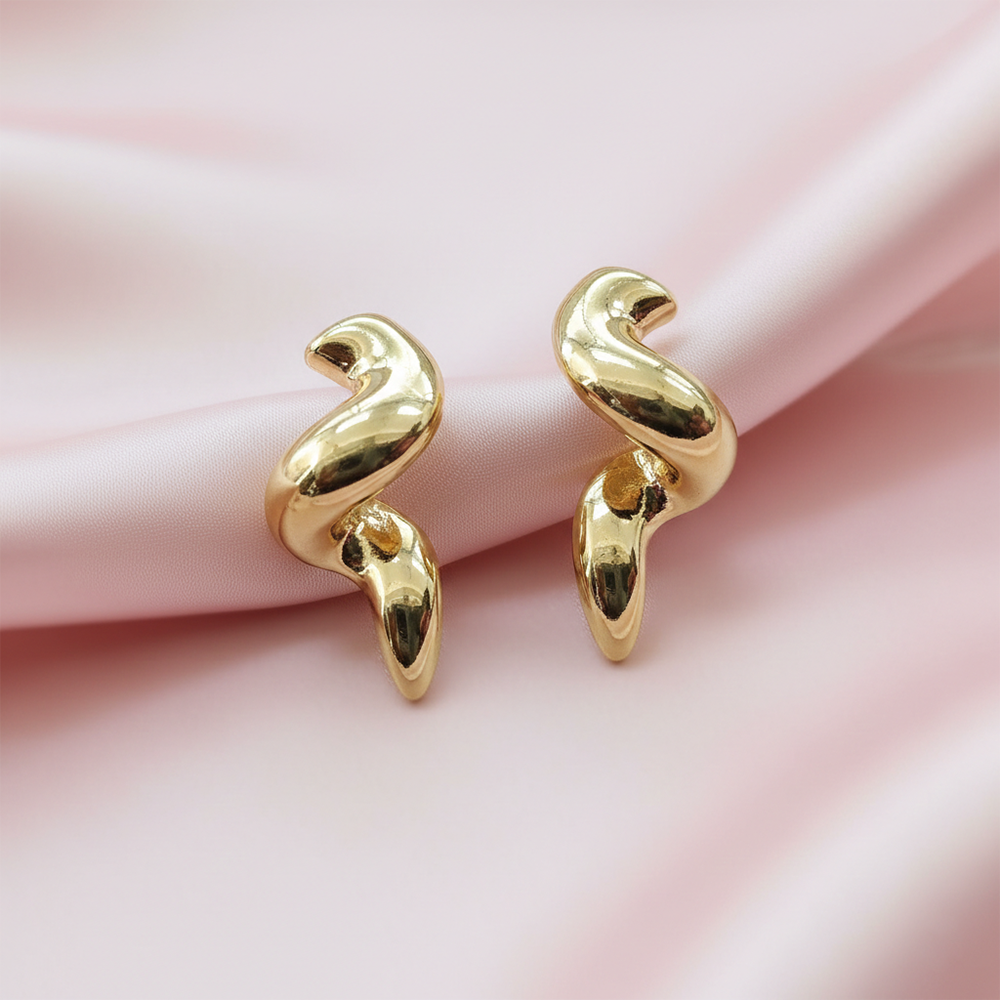 Urthn Snake Style Gold Plated Earrings(Pack of 3)
