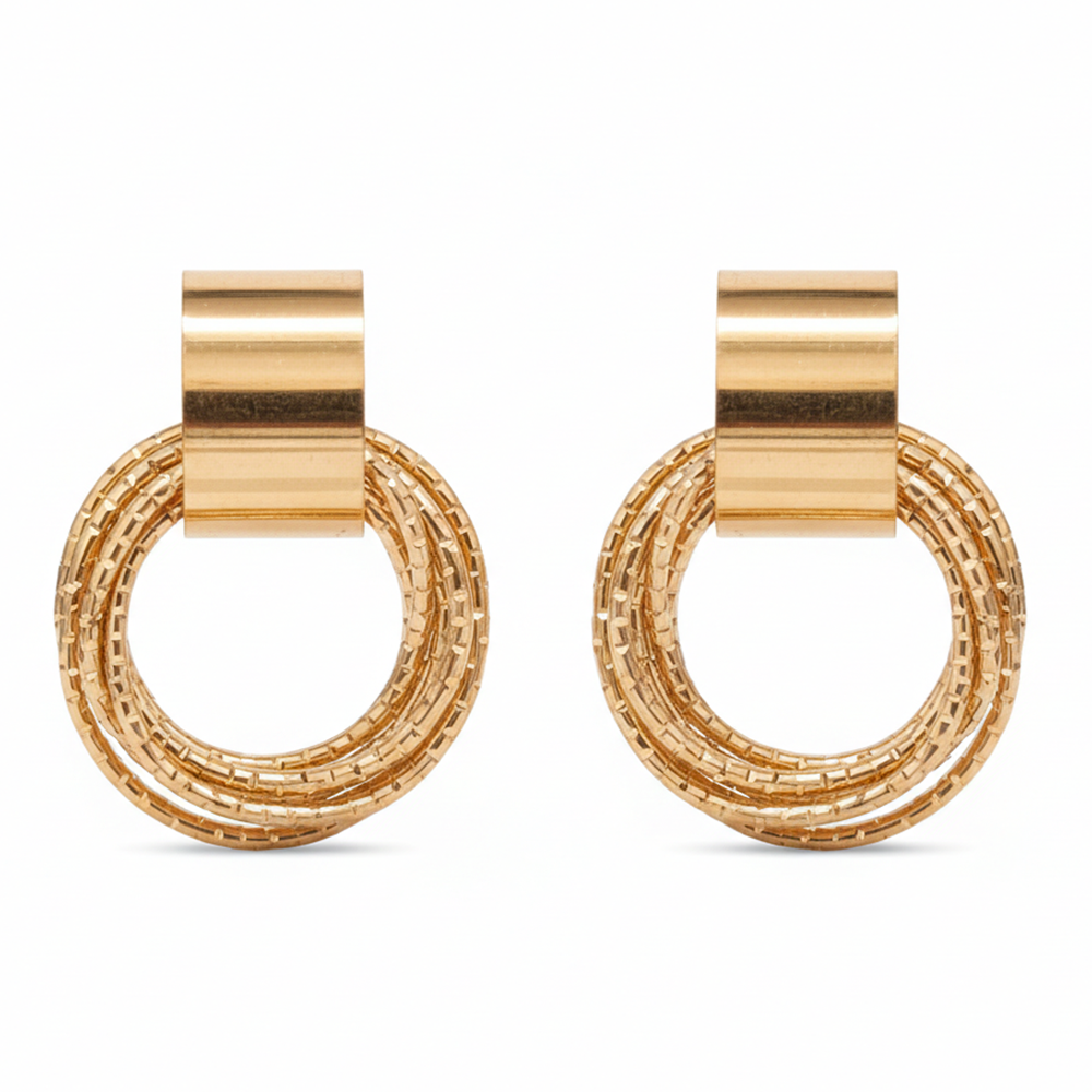 Urthn Stylish Gold Plated Earrings  (Pack Of 6)