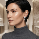 Darshana Jewels  Silver Plated Crystal Butterfly Drop Earrings for Women  (Set of 6)