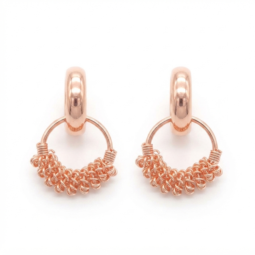 Darshana Jewels  Rose Gold Plated Designer Hoop Earrings for Women  (Set of 6)