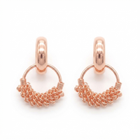 Darshana Jewels  Rose Gold Plated Designer Hoop Earrings for Women  (Set of 6)