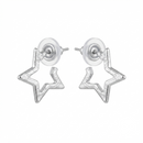 Darshana Jewels  Trendy Silver Star Geometric Hoop Earrings for Women  (Set of 6)