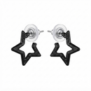 Darshana Jewels  Trendy Black Star Geometric Hoop Earrings for Women  (Set of 6)