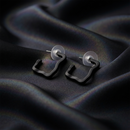 Darshana Jewels  Trendy Black Geometric Hoop Earrings for Women  (Set of 6)