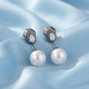 Darshana Jewels  Trendy Silver Pearl Drop Stud Earrings for Women  (Set of 6)