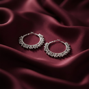 Darshana Jewels  Ethnic Silver Beaded Hoop Earrings for Women  (Set of 6)