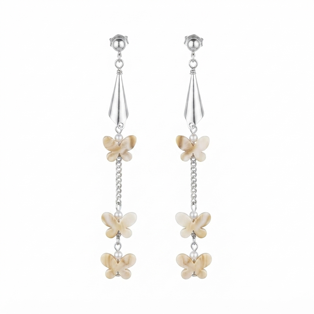 Darshana Jewels  Bohemian Shell & Pearl Drop Dangler Earrings for Women  (Set of 6)