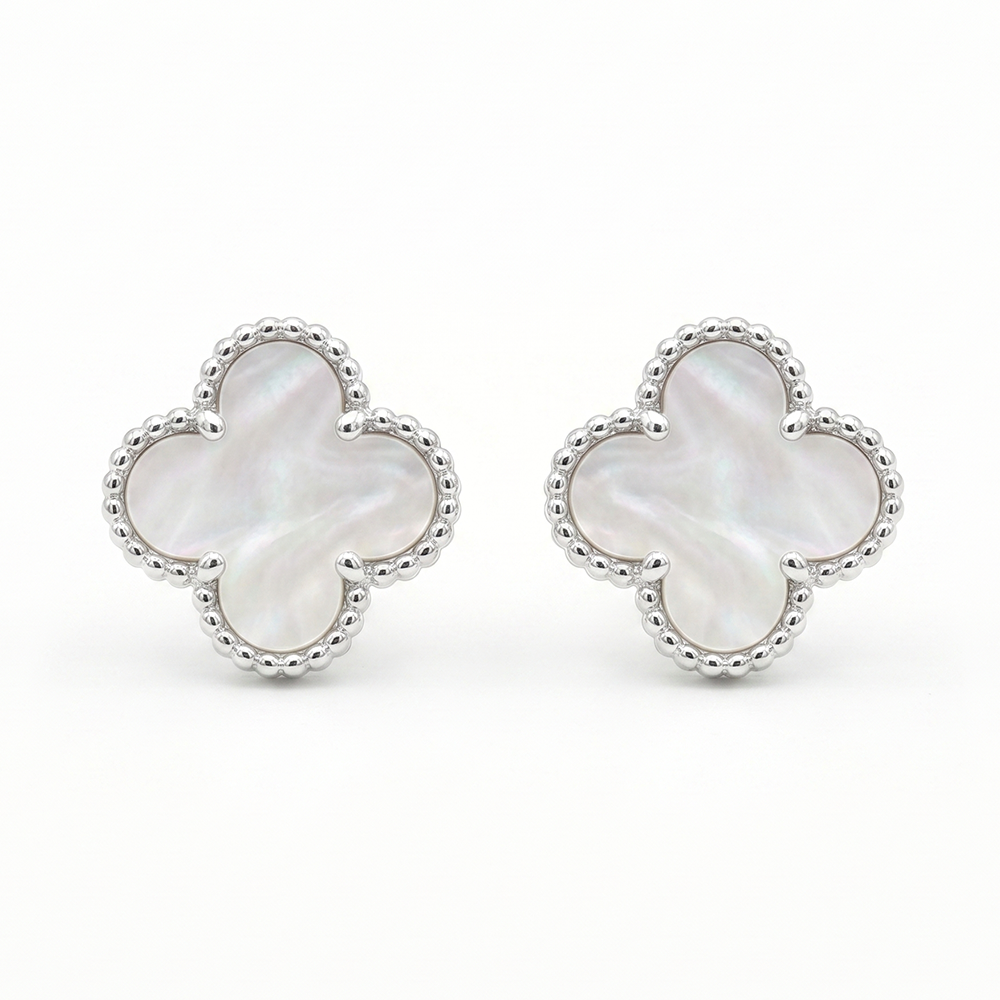 Urthn  Elegant Gold-Plated Clover Stud Earrings for Women(Pack of 6)