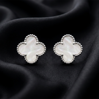Urthn  Elegant Gold-Plated Clover Stud Earrings for Women